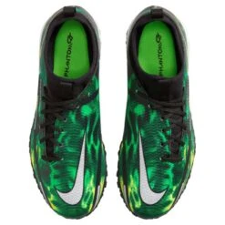 Nike JR Phantom GT2 DF SW TF Soccer Shoe - Black/Mtlc Platinum/Green Strike -Optimal Sportswear Store nike phantom gt2 academy df tf sw jr dm0741 003 football shoes green multicolor green 1 790x790 1