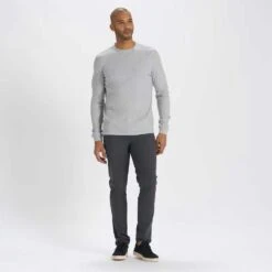 Vuori Men's Waffle Crew - Light Heather Grey -Optimal Sportswear Store px V176LHG 4 1200x crop center jpg