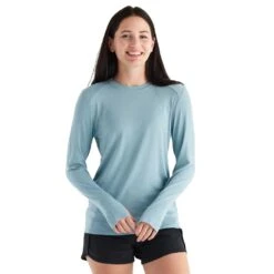 Women's Bamboo Shade Long Sleeve II Top - Ocean Mist