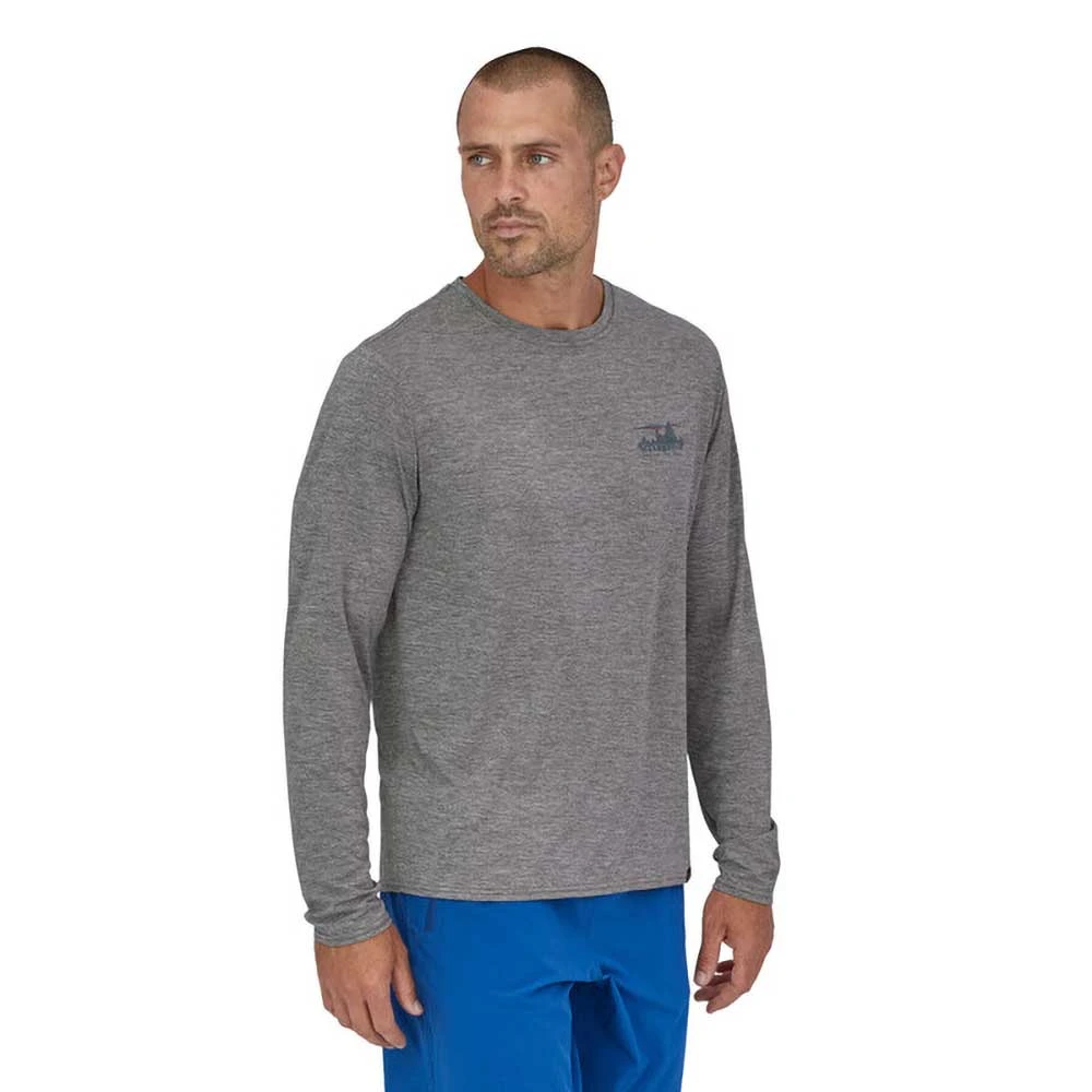 Patagonia Men's Long Sleeved Cap Cool Daily Graphic Shirt - '73 Skyline: Feather Grey 7 Patagonia Men's Long Sleeved Cap Cool Daily Graphic Shirt - '73 Skyline: Feather Grey - Image 5